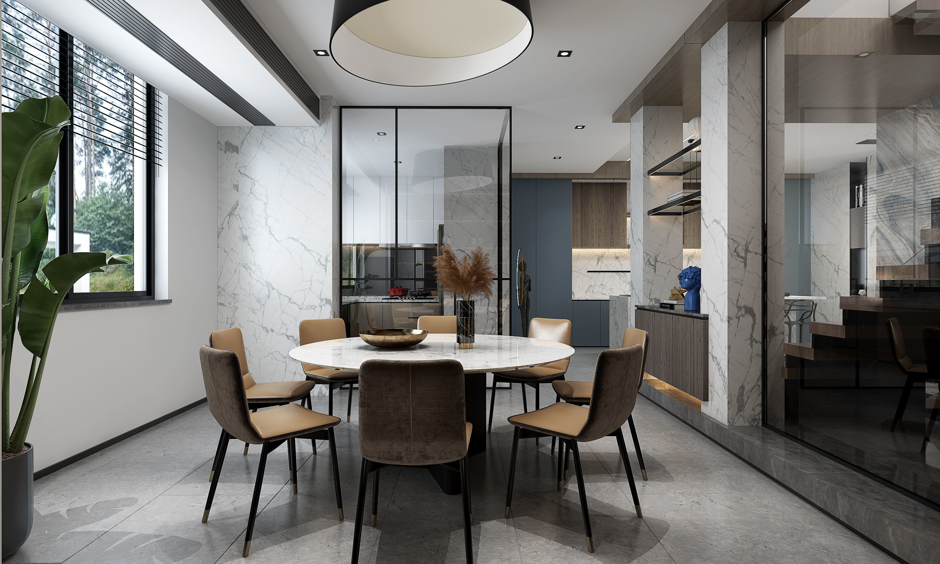 Modern apartment interior 3D model_4