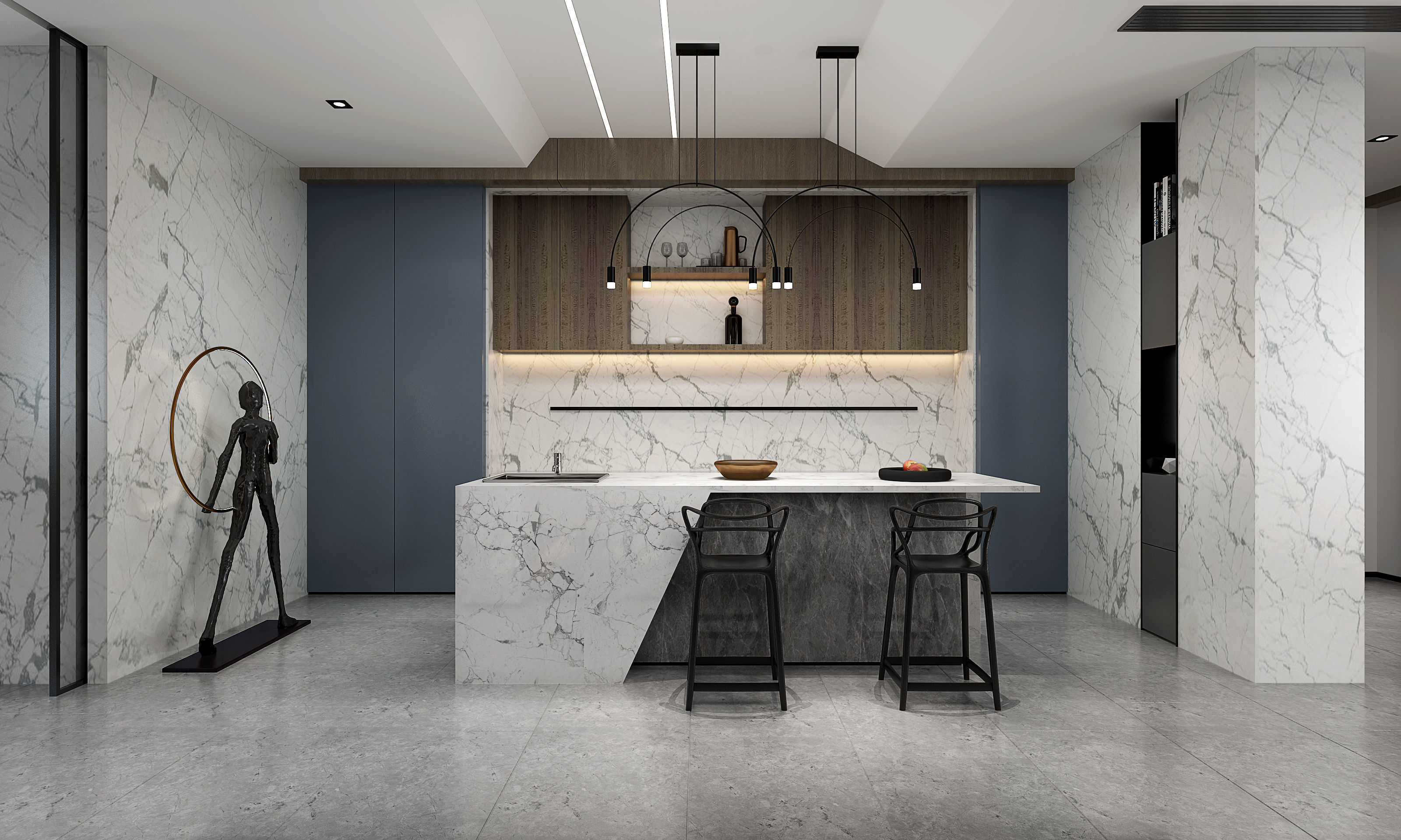 Modern apartment interior 3D model_3