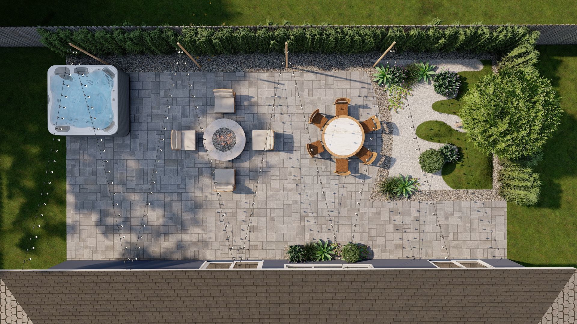 3D Exterior Scene 3D model design garden and landscape 3D model_5