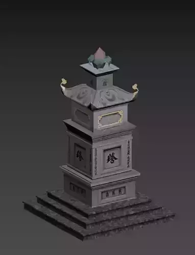 temple low poly