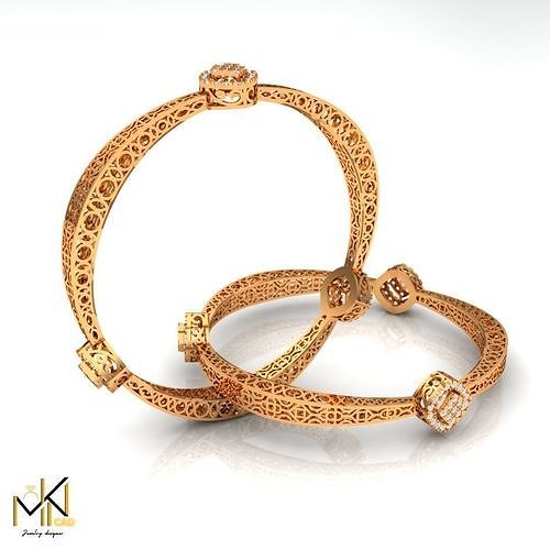 Diamond BANGLE Jali design 3D print model