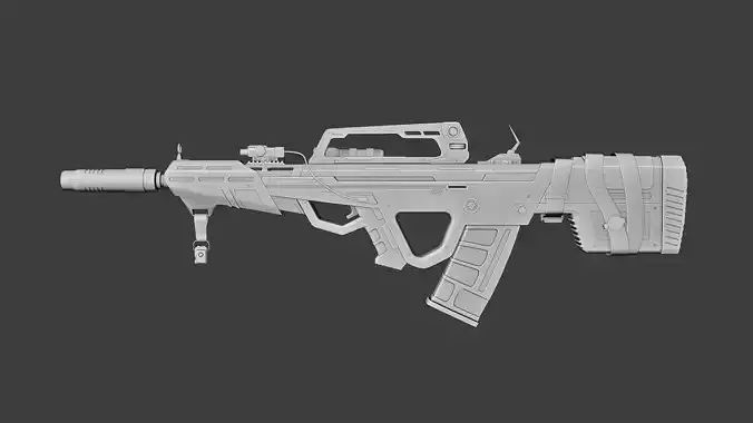 Futuristic Rifle 3d Model 3D model