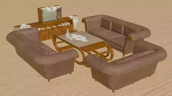 Classic Living Room Set - Sofa Coffee Table and TV Stand