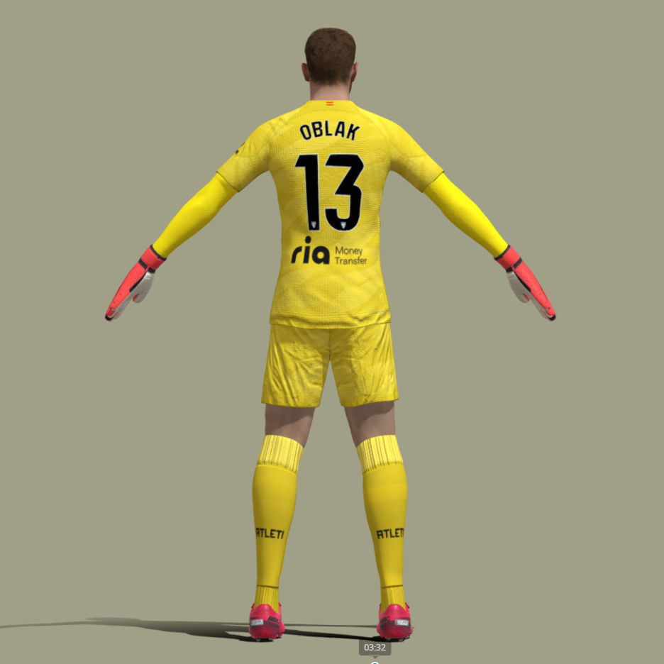 T-Pose Rigged Jan Oblak Atletico Madrid 24-25 3D model_4
