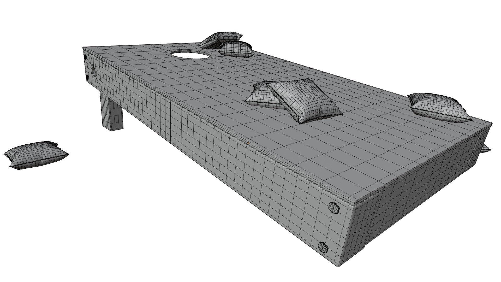 Cornhole Game Set Low-poly 3D model_3