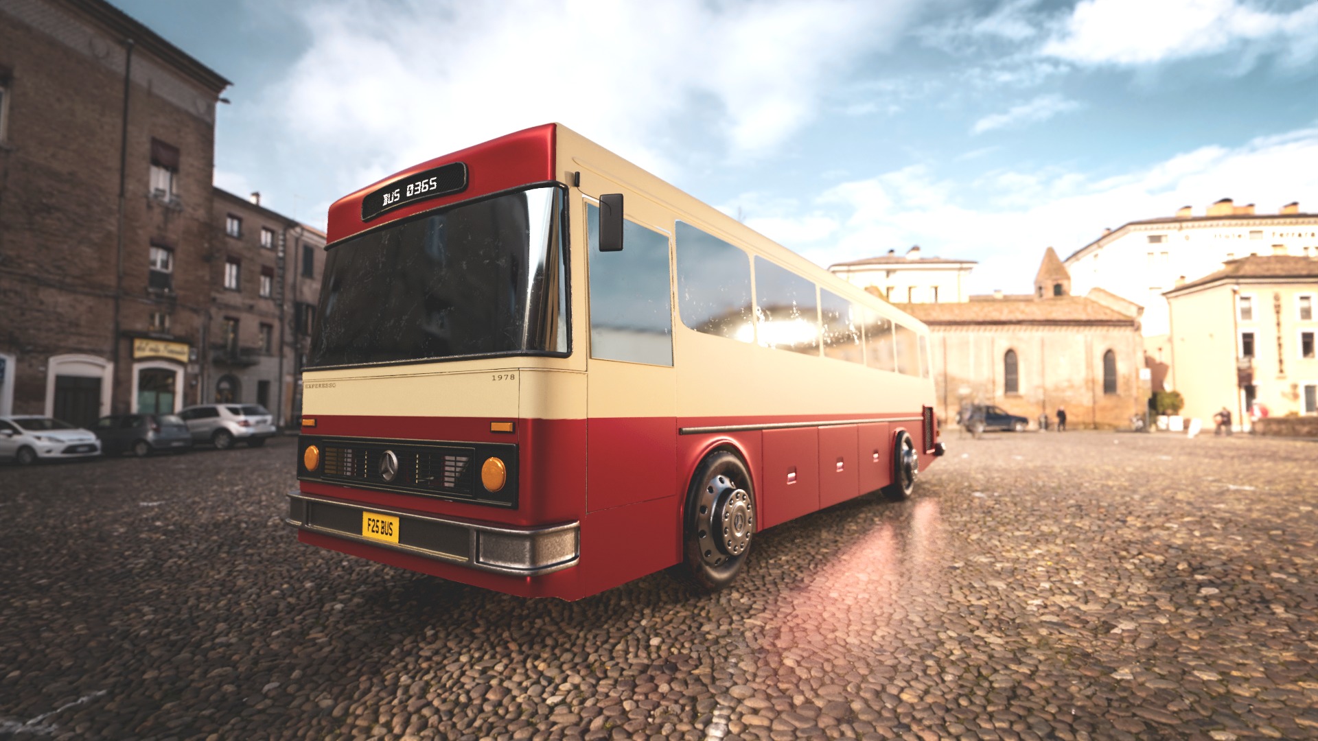 Classic Bus 1978 Low-poly 3D model_5