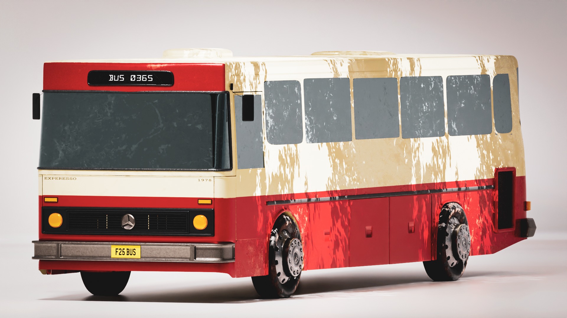 Classic Bus 1978 Low-poly 3D model_4