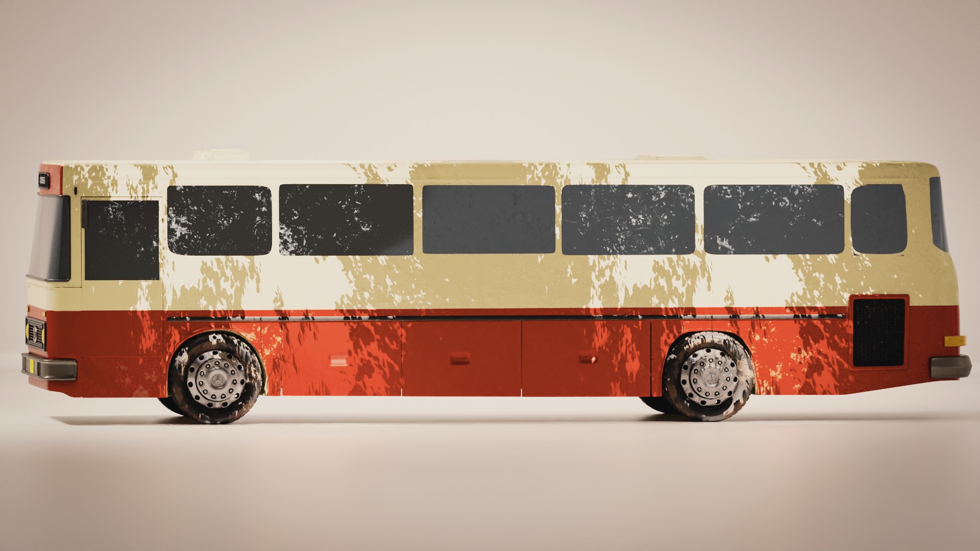 Classic Bus 1978 Low-poly 3D model_8