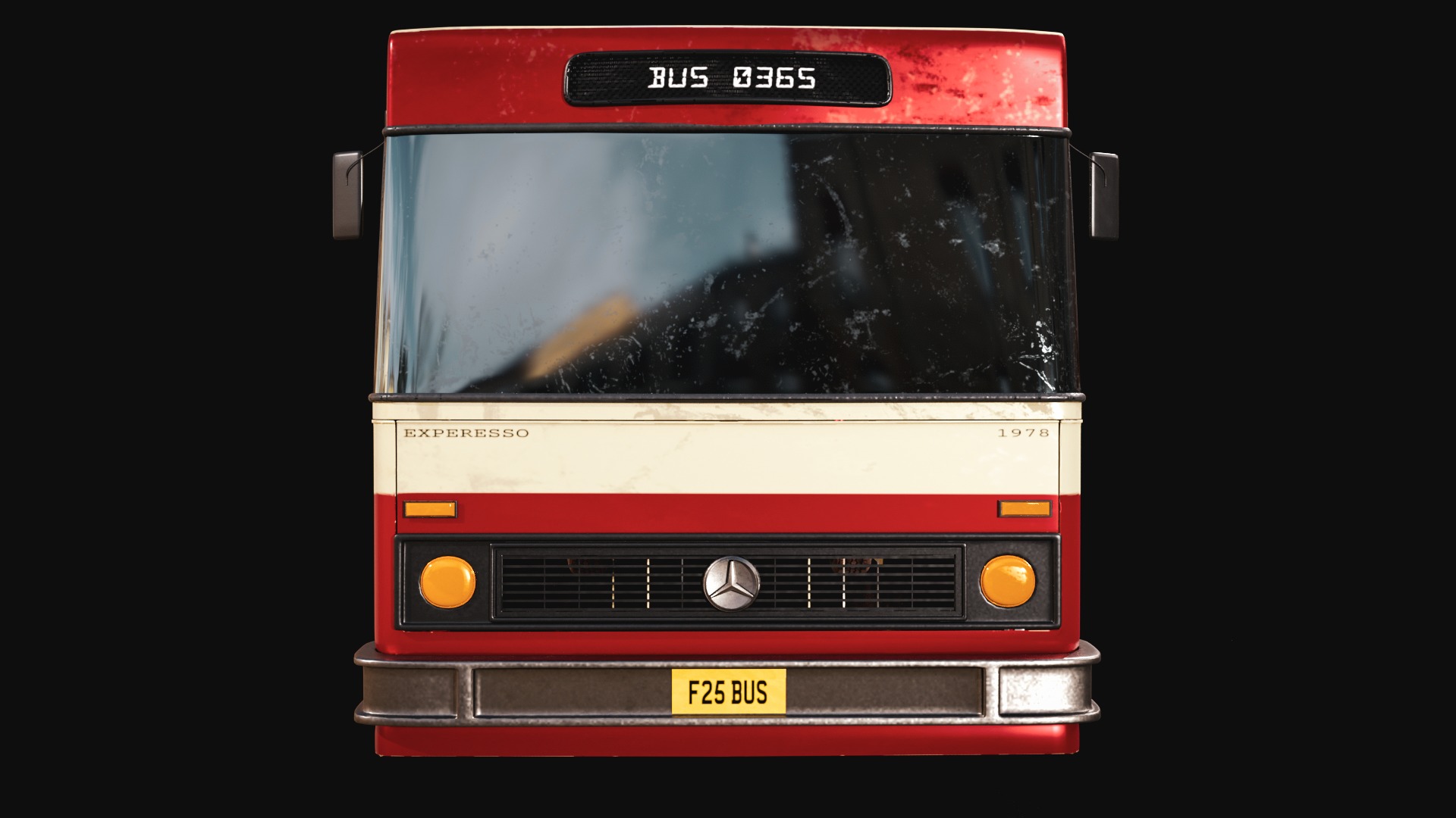 Classic Bus 1978 Low-poly 3D model_9