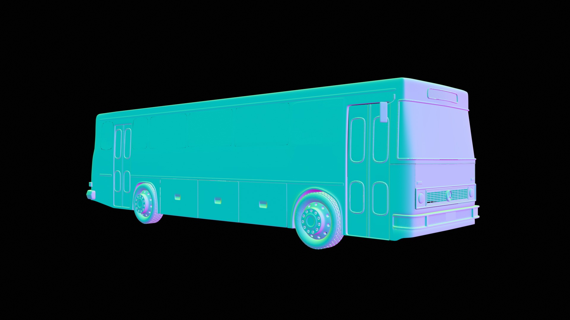 Classic Bus 1978 Low-poly 3D model_11