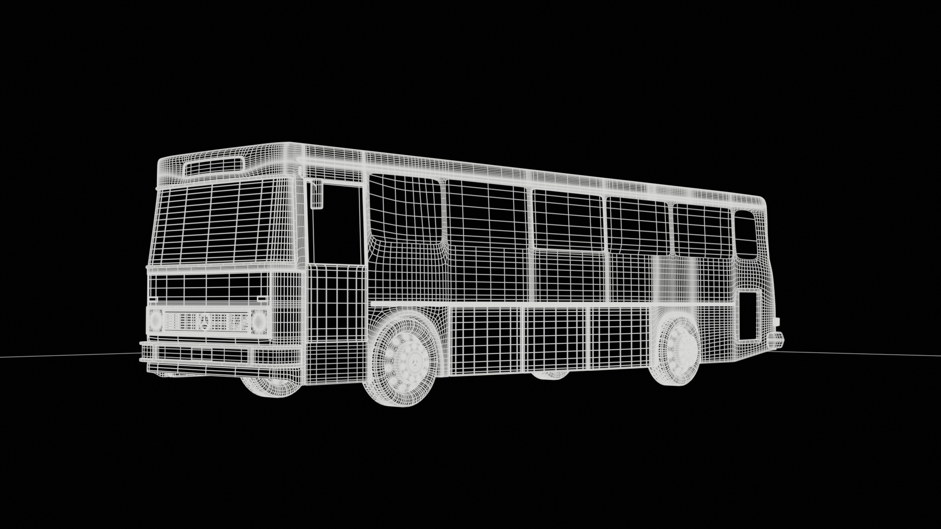 Classic Bus 1978 Low-poly 3D model_14