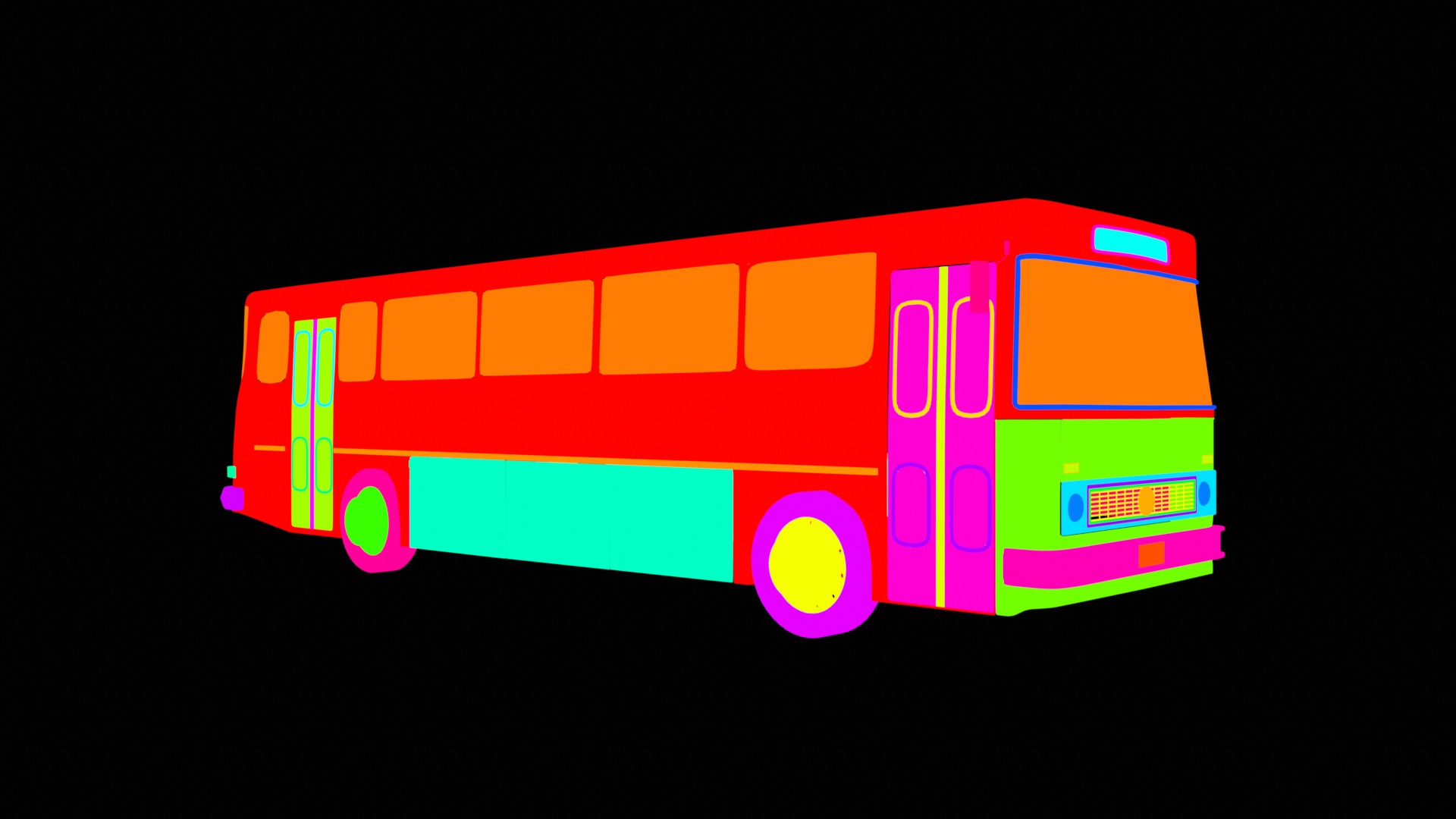 Classic Bus 1978 Low-poly 3D model_12