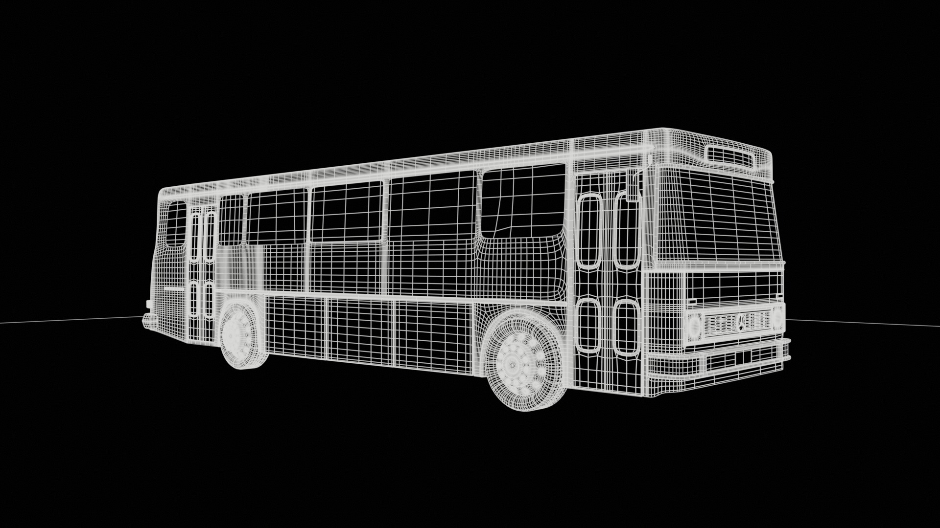 Classic Bus 1978 Low-poly 3D model_15