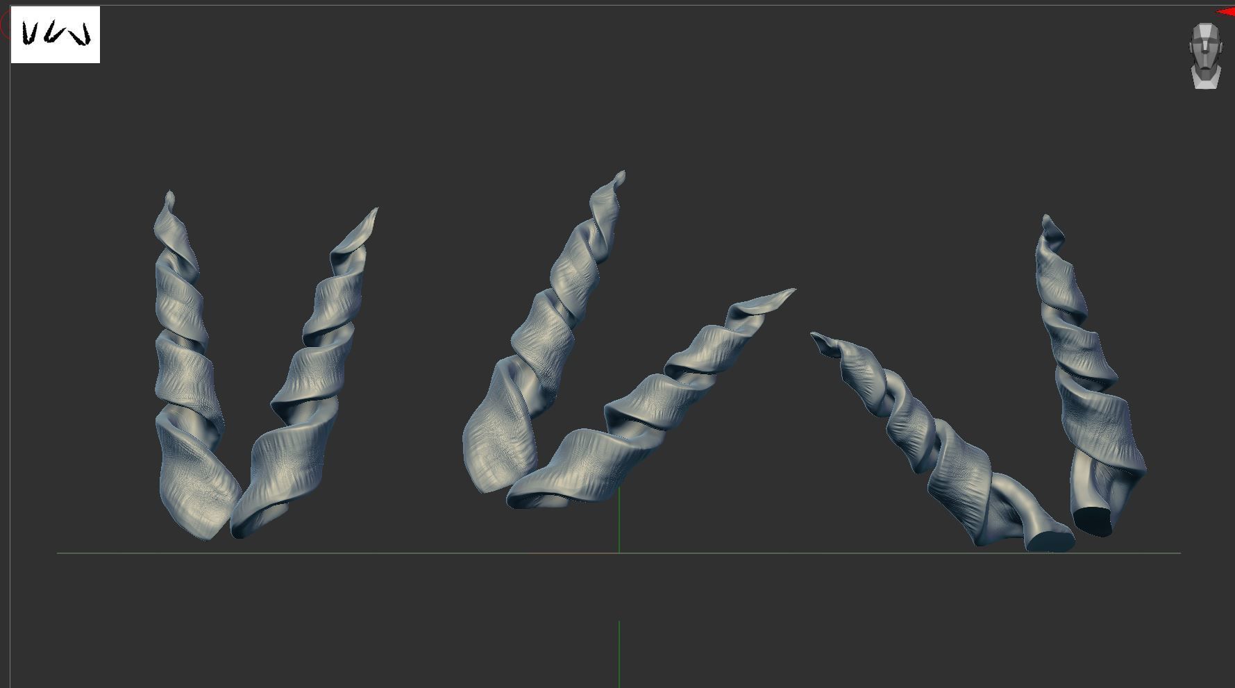 Horns 3D print model_1