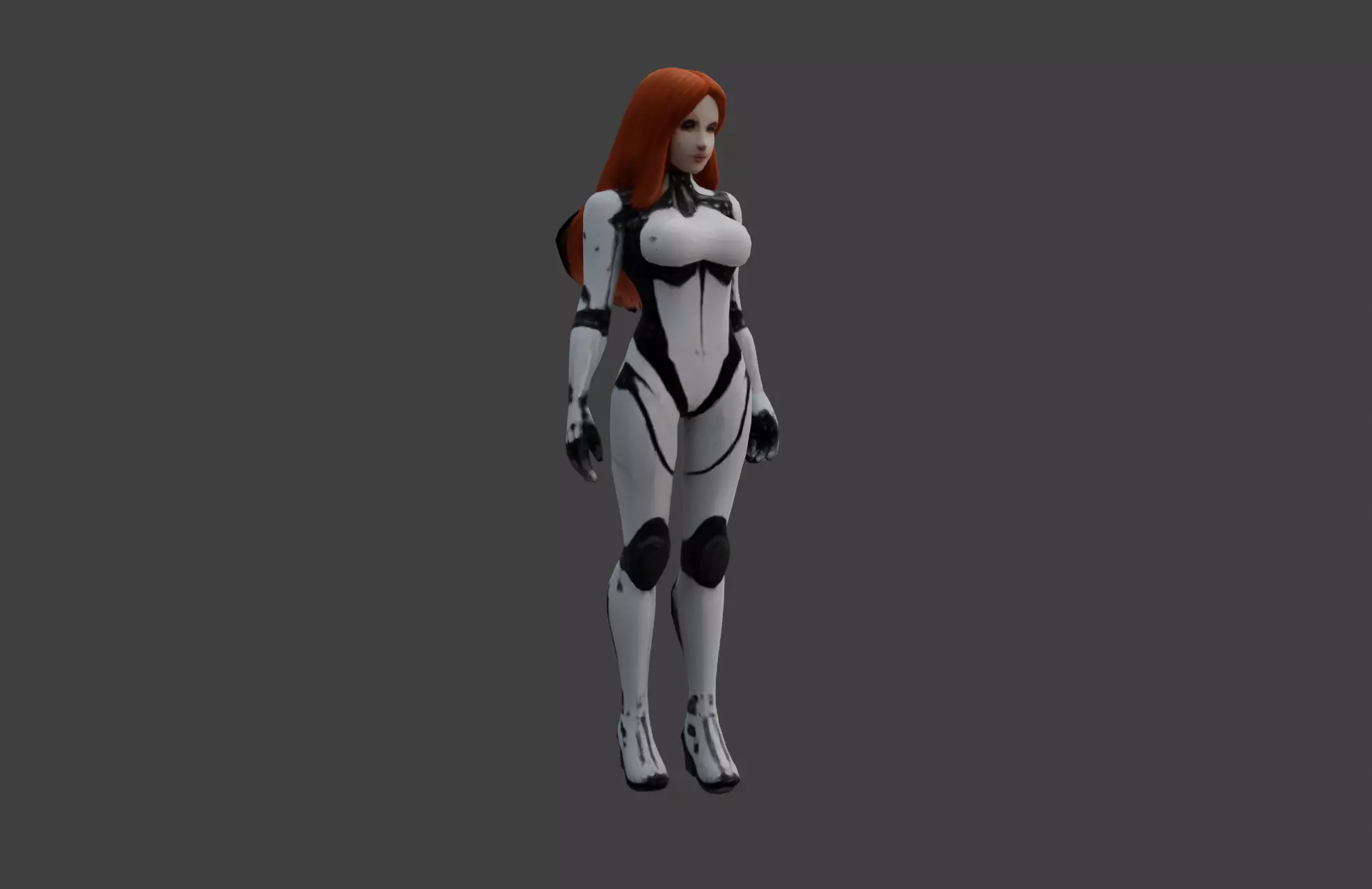 Futuristic Sci-Fi Cyborg Woman 3D model_0