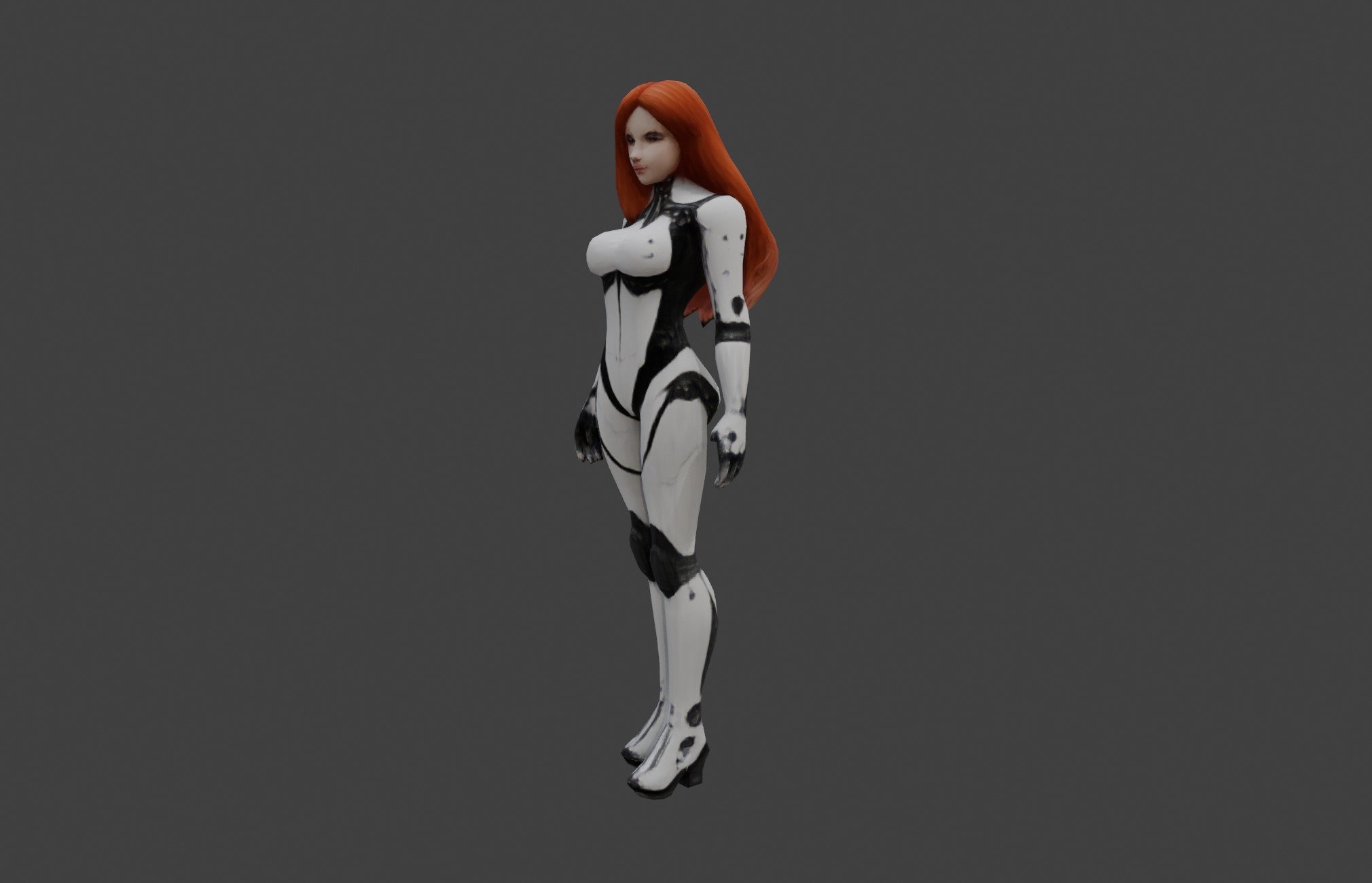 Futuristic Sci-Fi Cyborg Woman 3D model_3