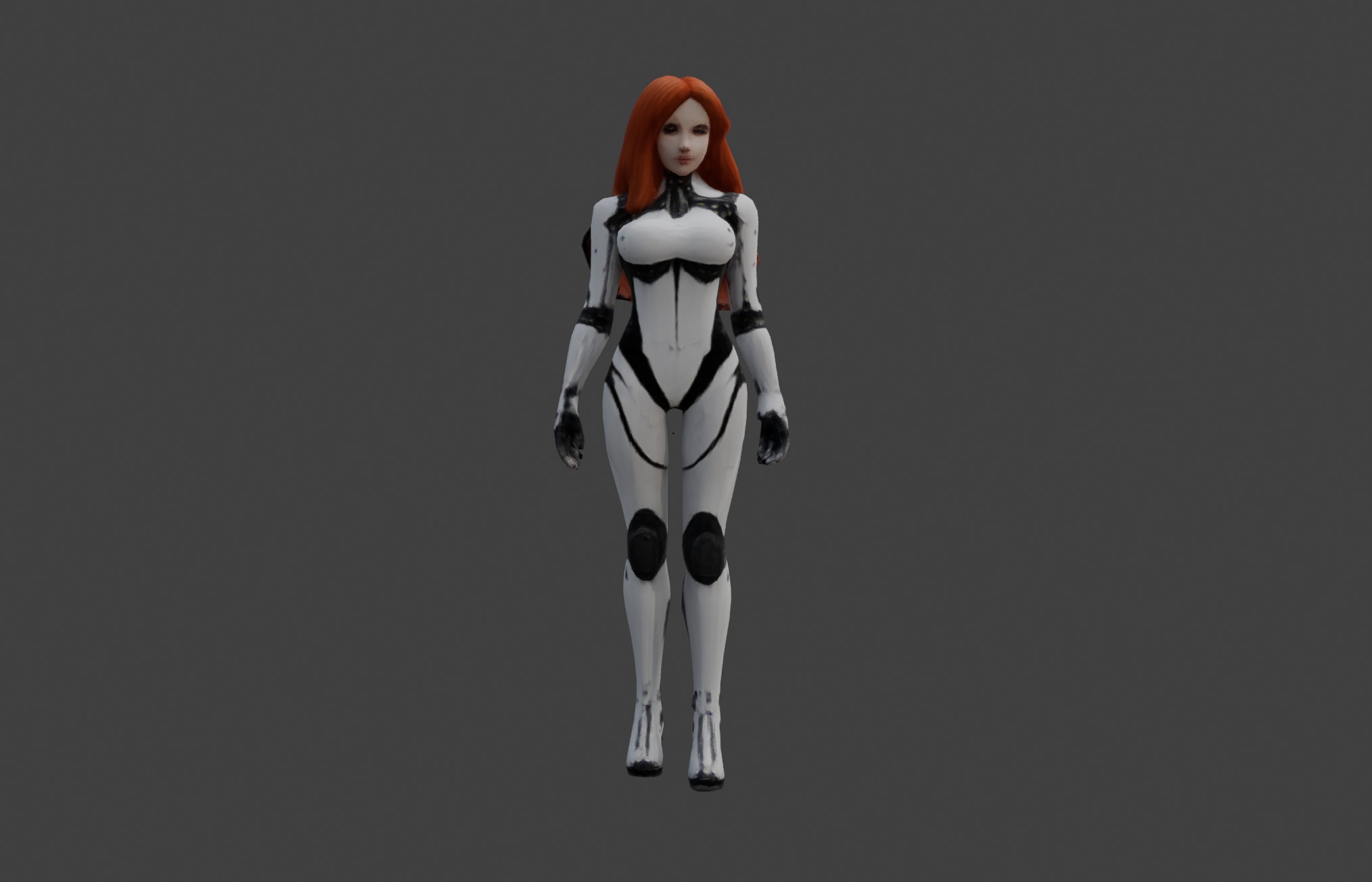 Futuristic Sci-Fi Cyborg Woman 3D model_4