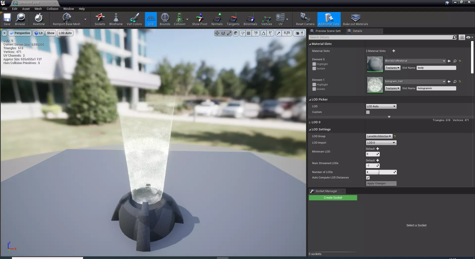 Unreal engine hologram effect 3D print model