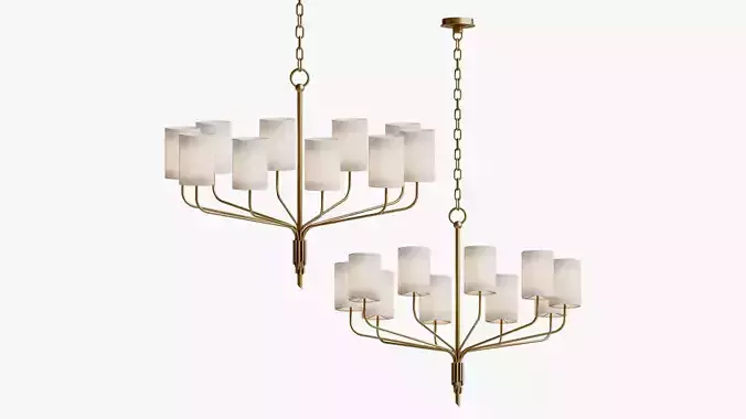 Juniper Textured Gold Leaf Chandelier by Troy Lighting 3D model