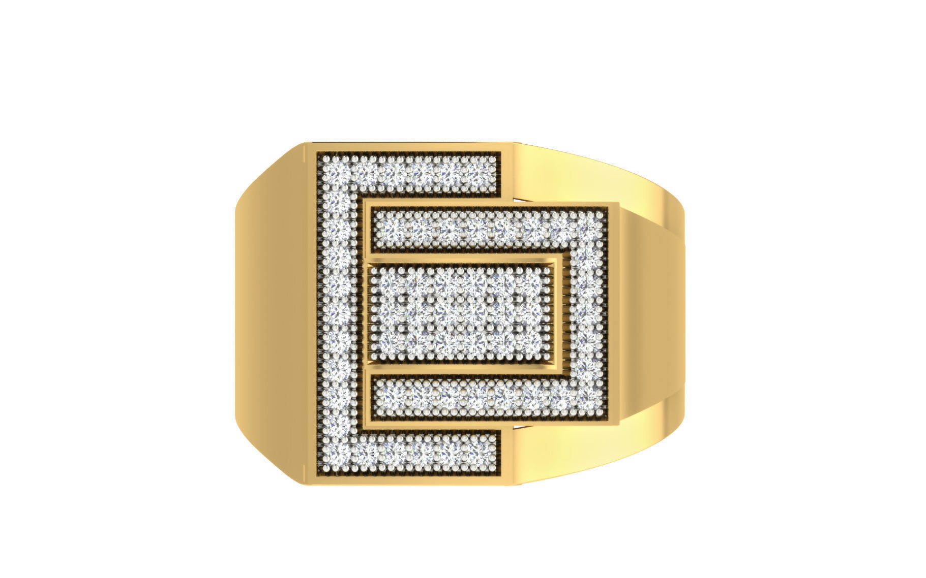 Mens Ring Render 3dm STL OBJ FBX Details 3D print model_1