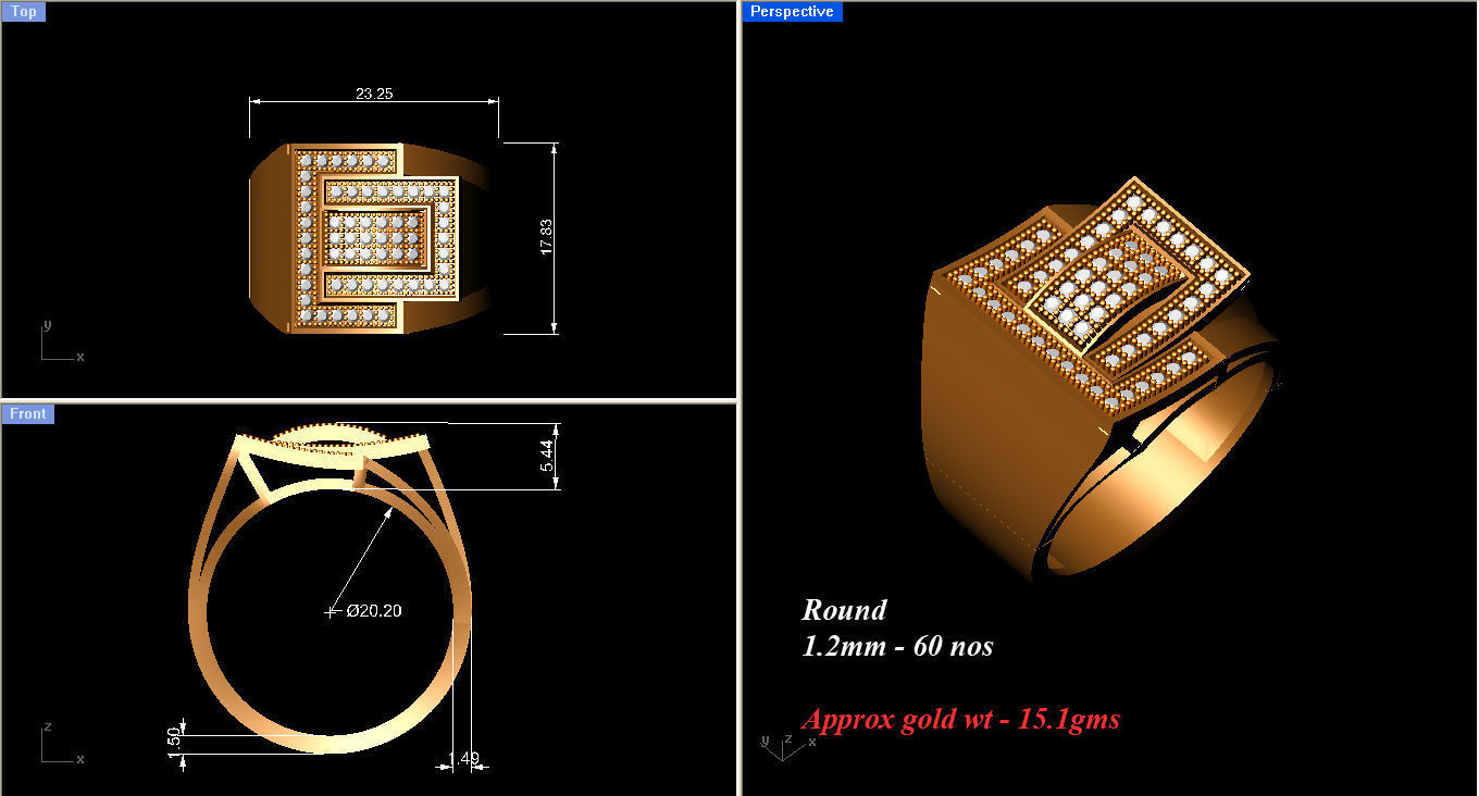 Mens Ring Render 3dm STL OBJ FBX Details 3D print model_8
