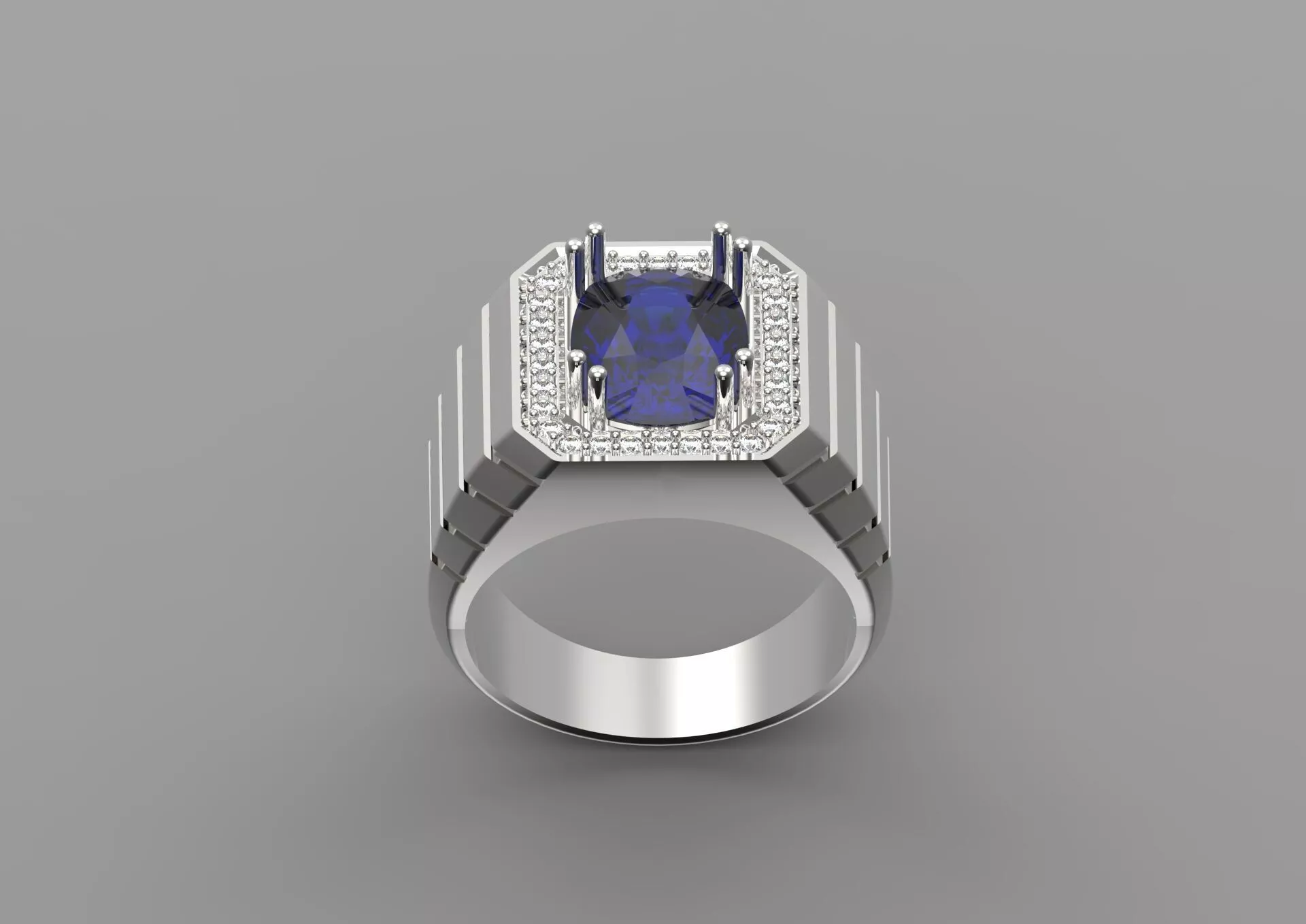 blue stone jewelry man ring mr0013 3D print model