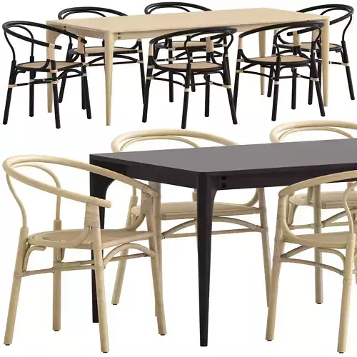 Globewest Avery Maja Armchair  and Huxley Curve Dining Table