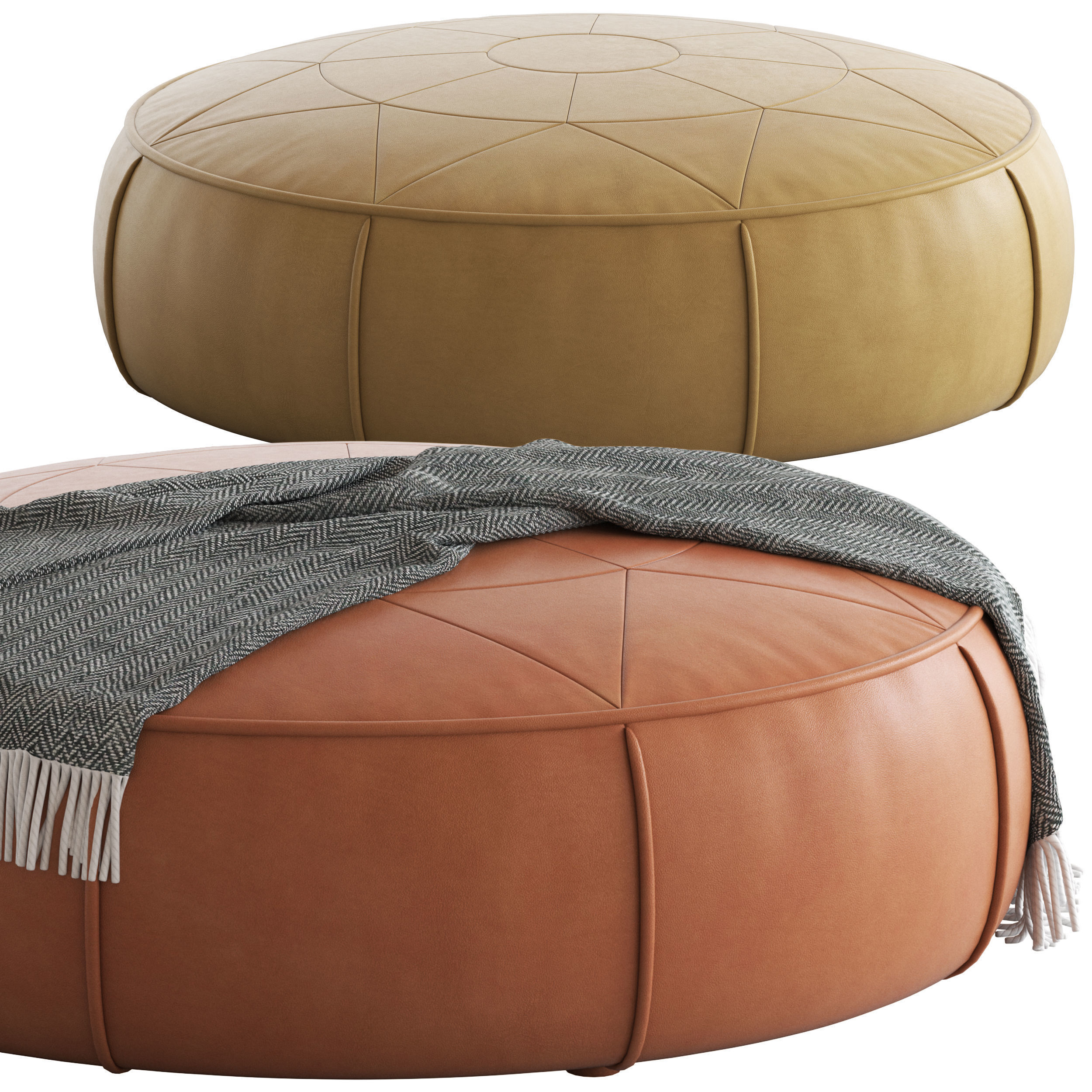 Globewest Bogart Compass Ottoman 3D model_1