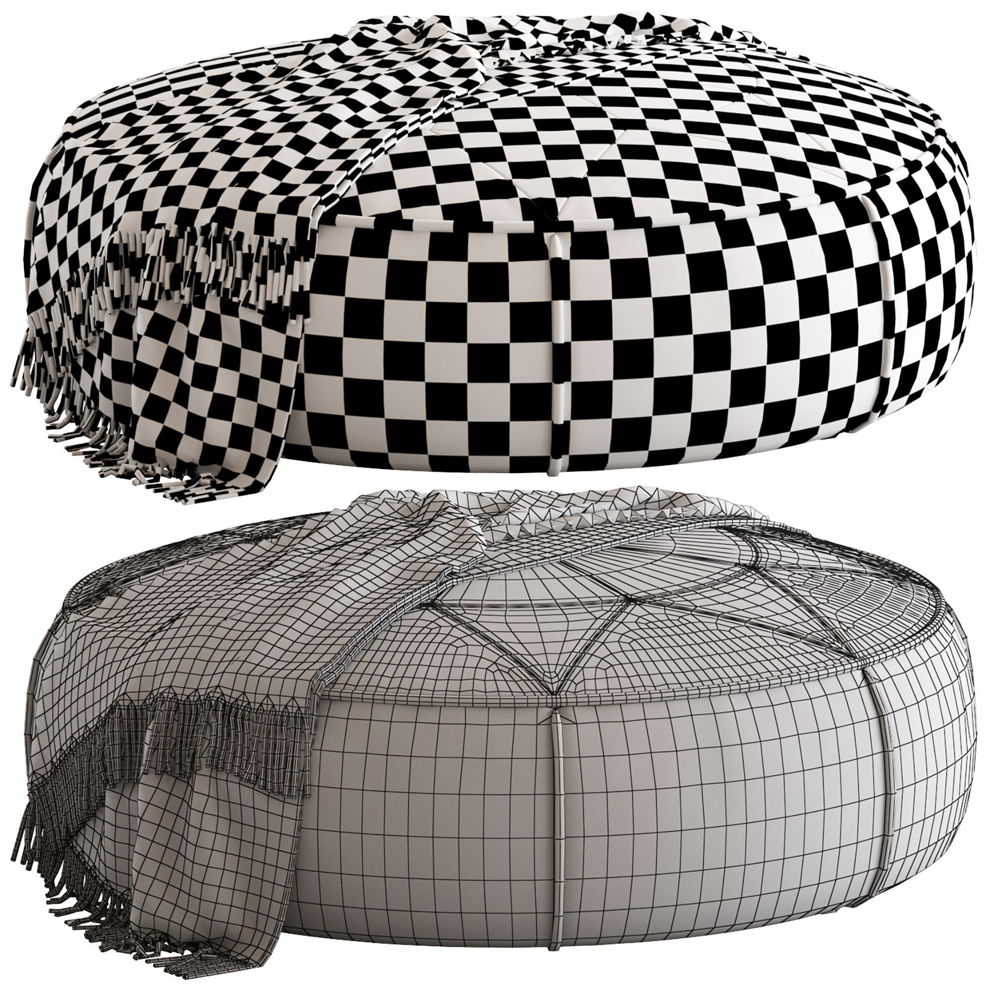 Globewest Bogart Compass Ottoman 3D model_5