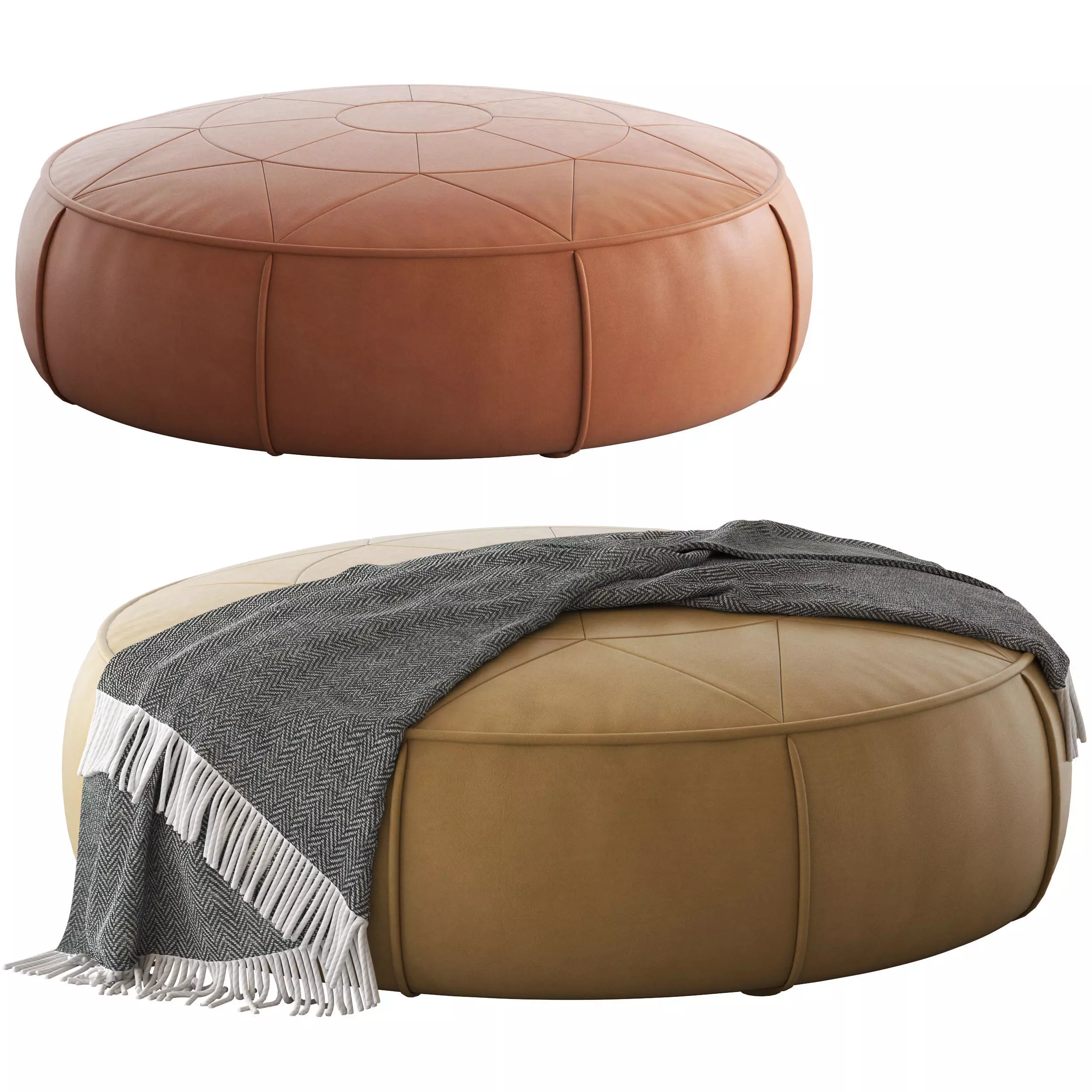 Globewest Bogart Compass Ottoman 3D model_0