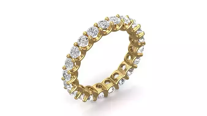 U Shaped Eternity Ring 3 point 2 mm stone size swiss 16 and EU56