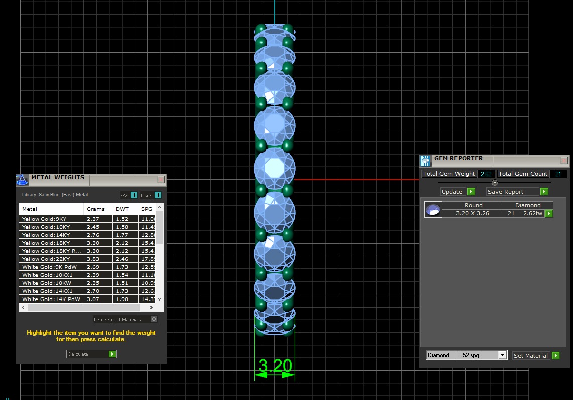U Shaped Eternity Ring 3 point 2 mm stone size swiss 16 and EU56 3D print model_4