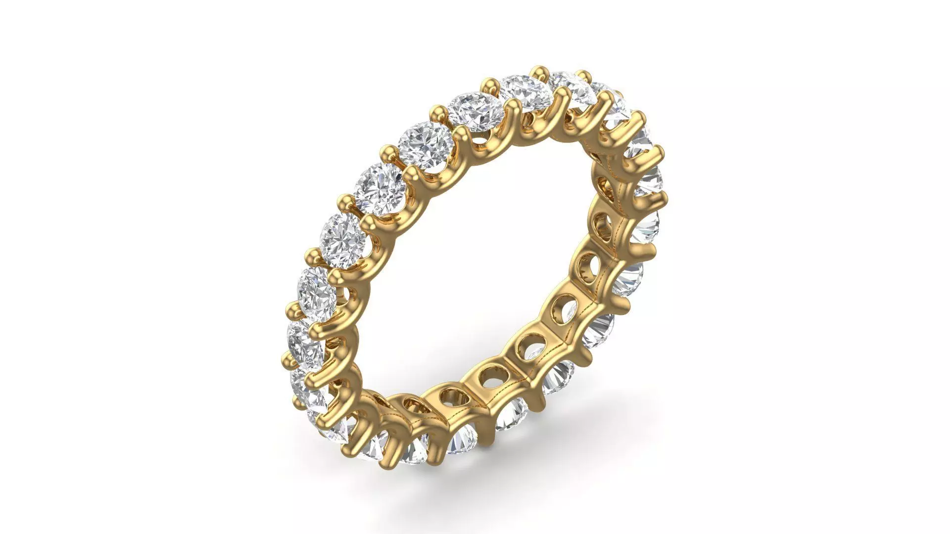 U Shaped Eternity Ring 3 point 2 mm stone size swiss 17 and EU57 3D print model_0