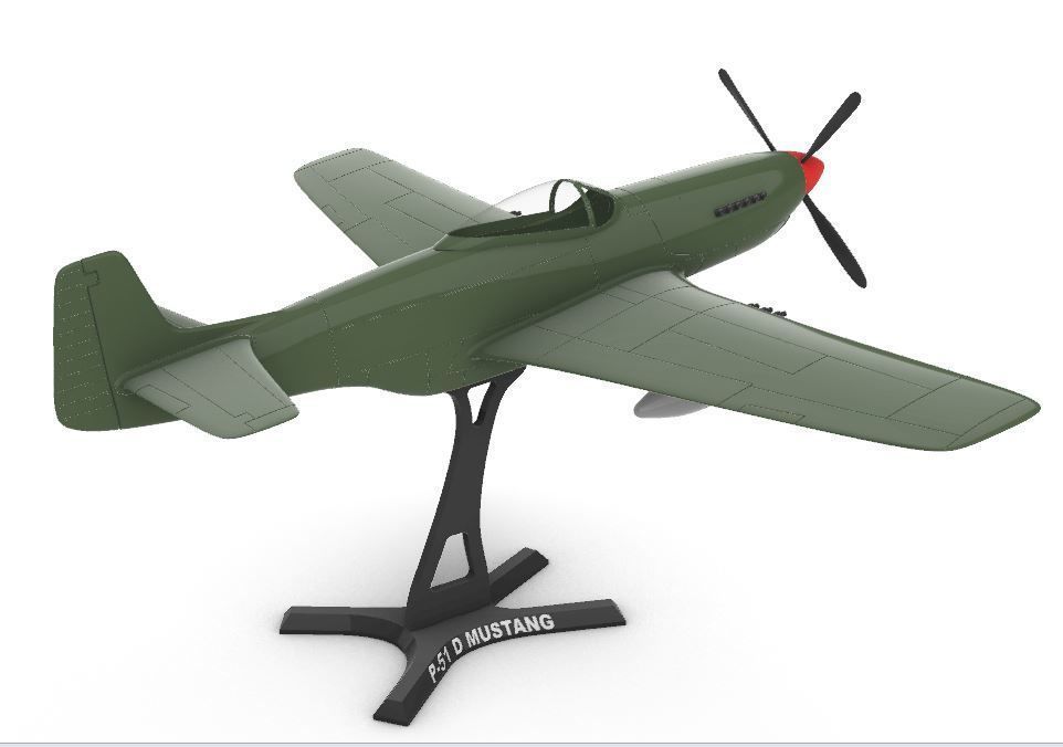 P51 D Mustang 1-32 3D print model_7