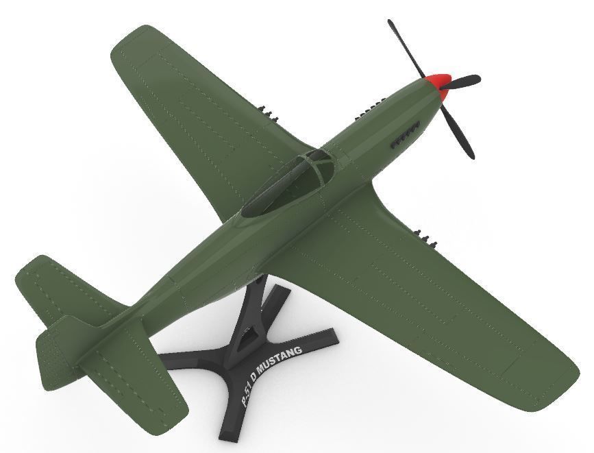 P51 D Mustang 1-32 3D print model_8