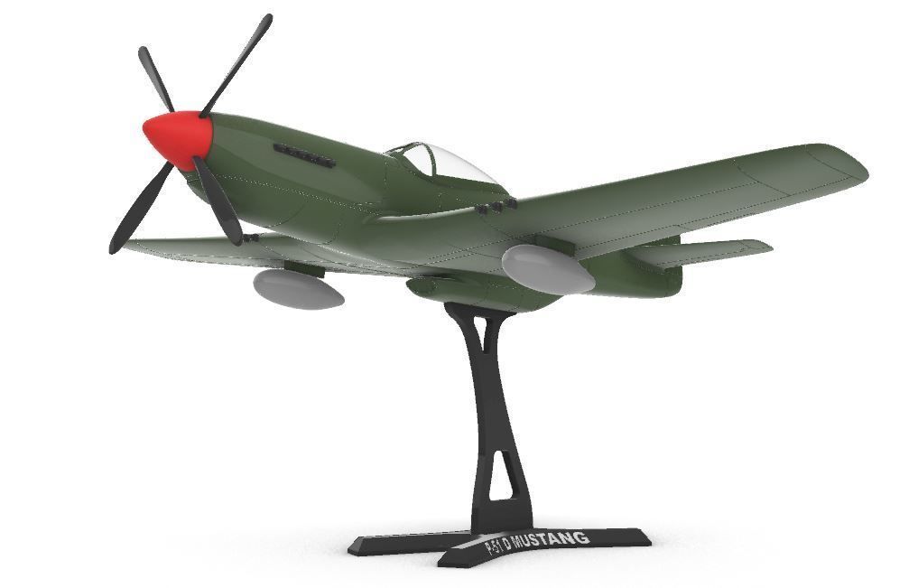 P51 D Mustang 1-32 3D print model_2