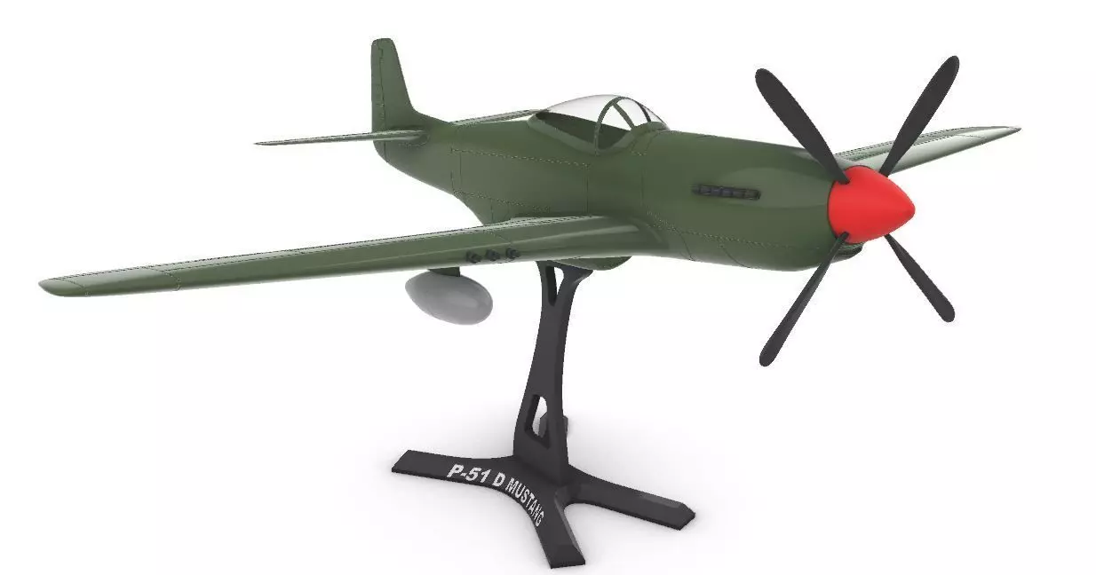 P51 D Mustang 1-32 3D print model_0