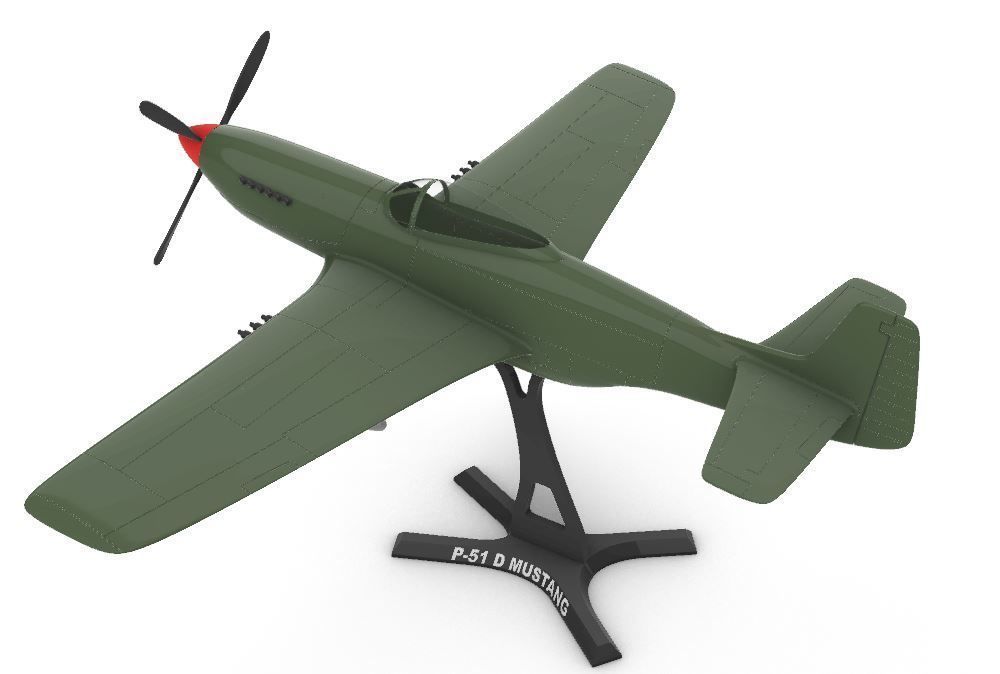 P51 D Mustang 1-32 3D print model_6