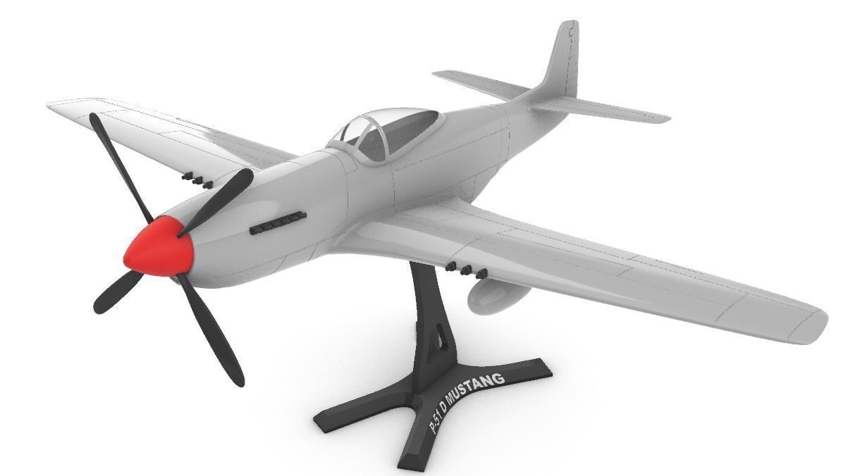 P51 D Mustang 1-32 3D print model_4