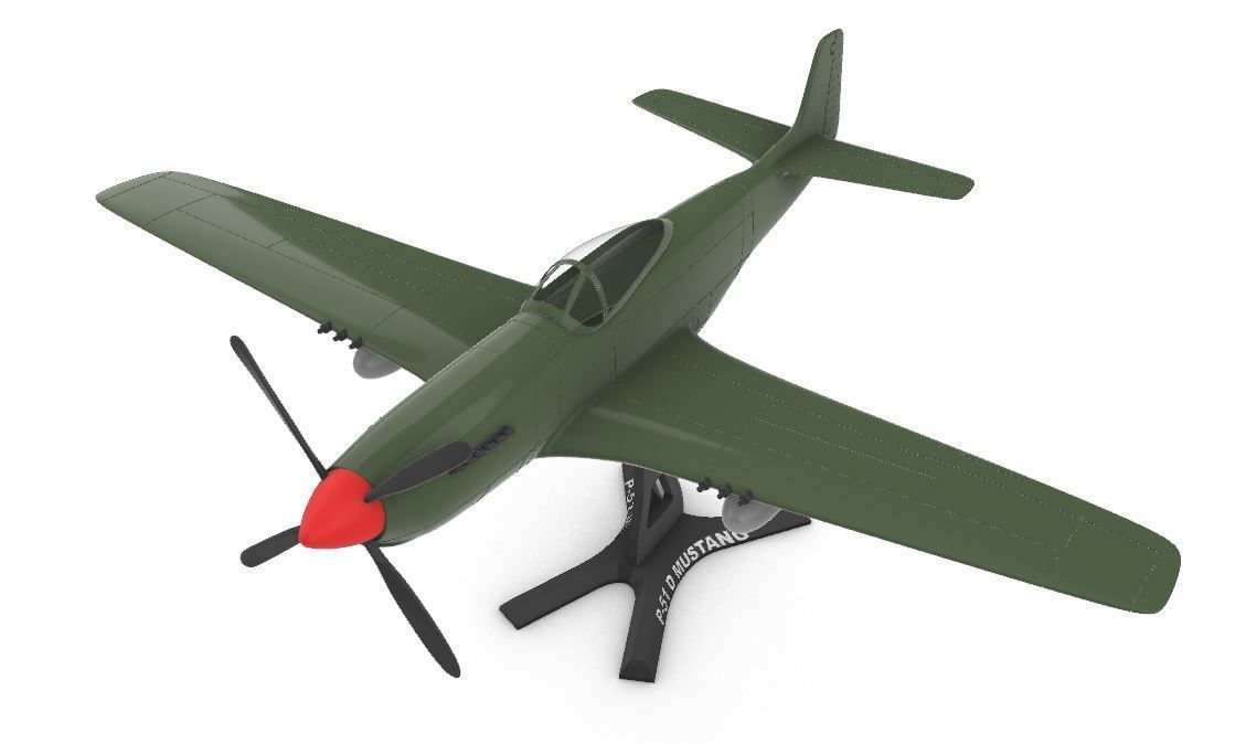 P51 D Mustang 1-32 3D print model_5