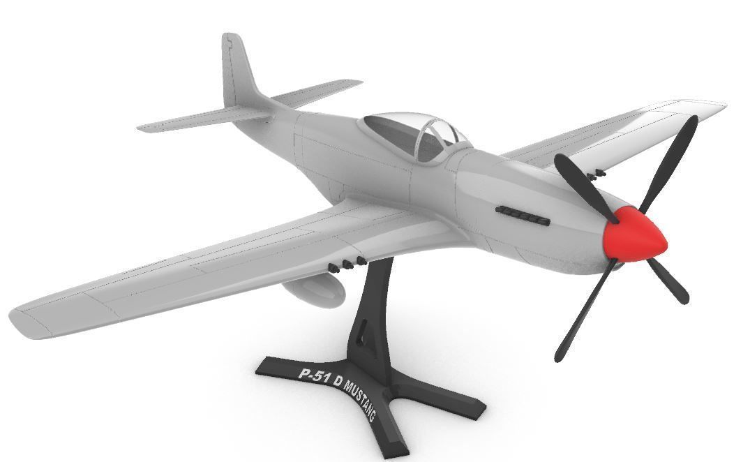 P51 D Mustang 1-32 3D print model_3