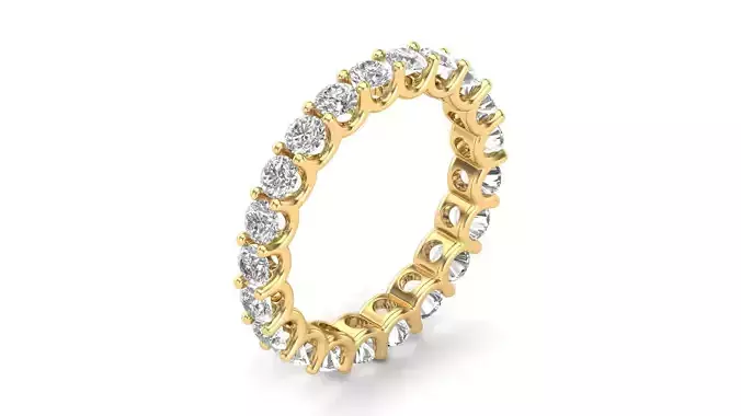 U Shaped Eternity Ring 3 point 3 mm stone size swiss 10 and EU50