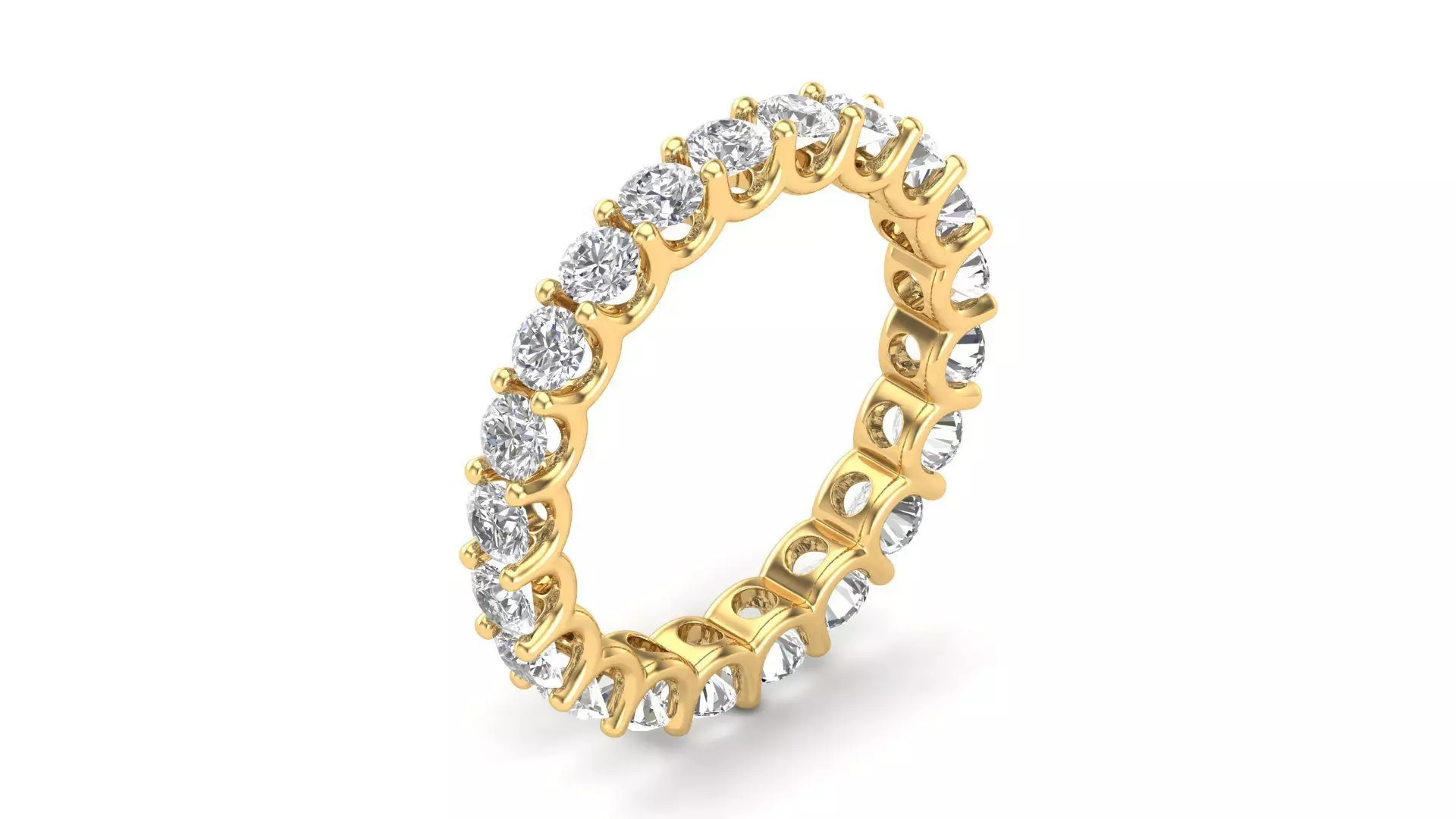 U Shaped Eternity Ring 3 point 3 mm stone size swiss 10 and EU50 3D print model_0