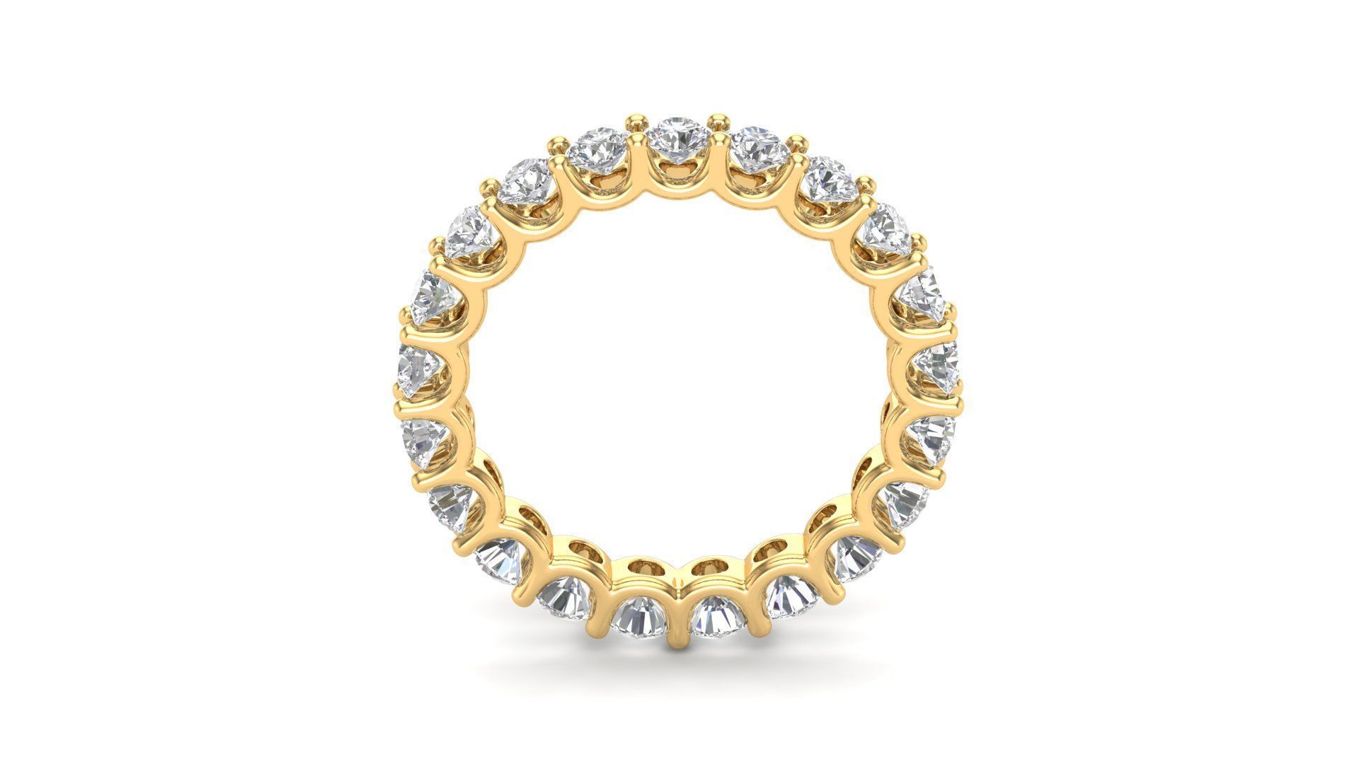 U Shaped Eternity Ring 3 point 3 mm stone size swiss 10 and EU50 3D print model_10