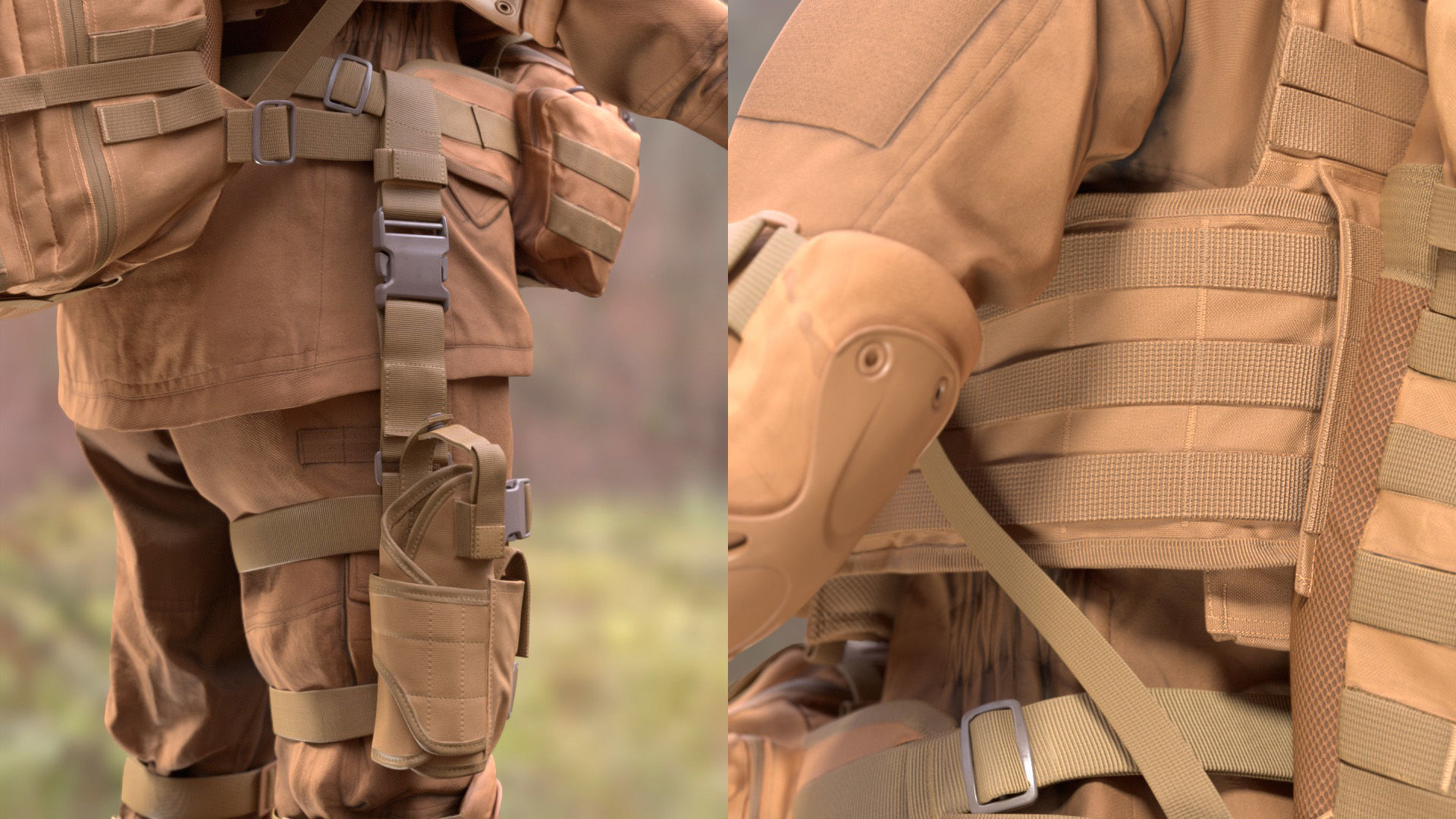 Military Outfit 1 - Male - Female MH - UE5 Skeletons - Rigged Low-poly 3D model_20