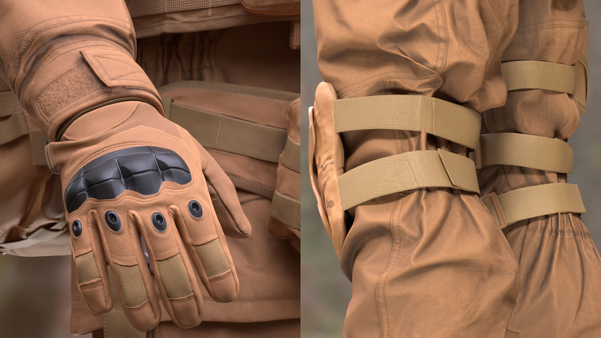 Military Outfit 1 - Male - Female MH - UE5 Skeletons - Rigged Low-poly 3D model_21