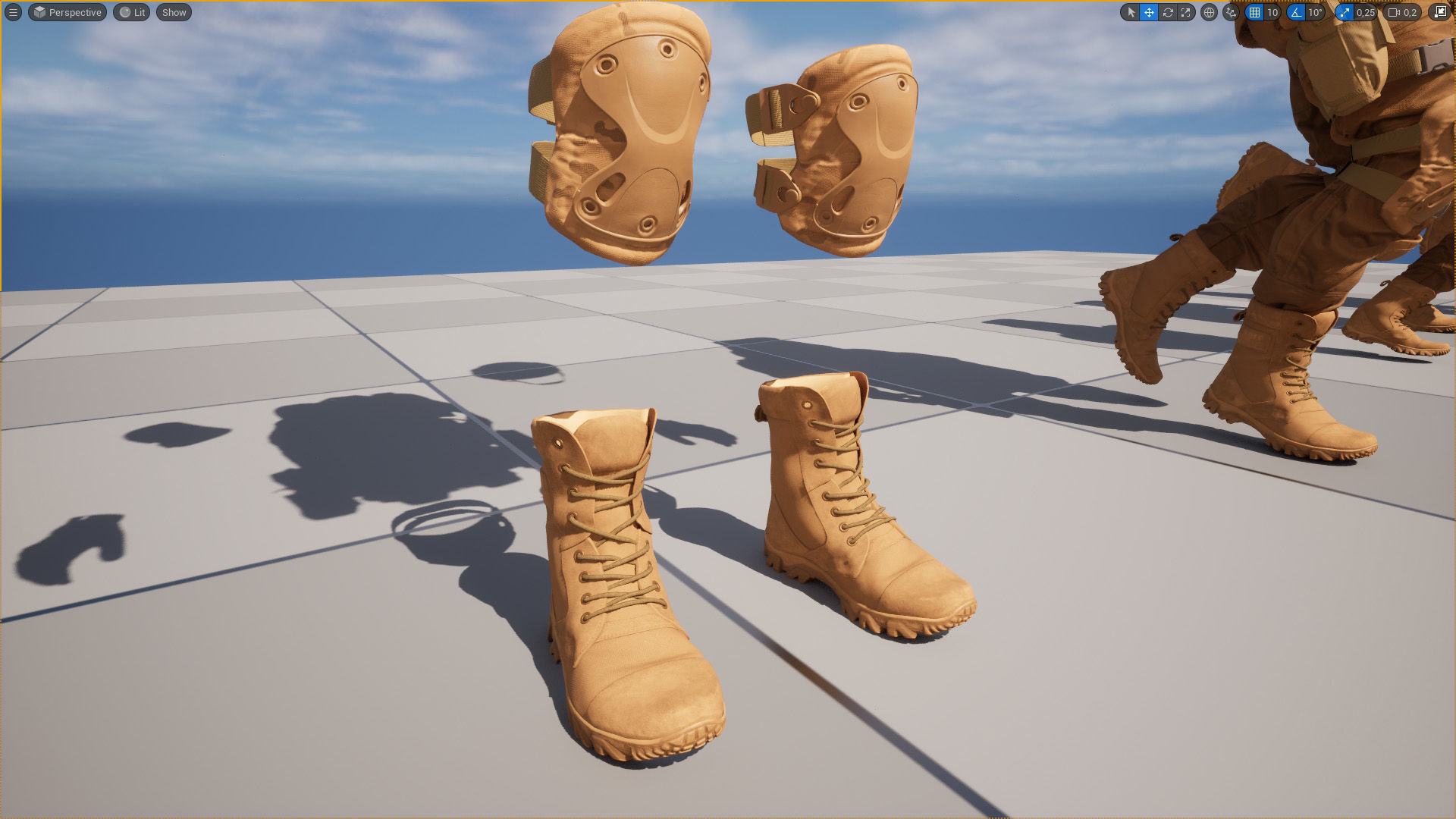 Military Outfit 1 - Male - Female MH - UE5 Skeletons - Rigged Low-poly 3D model_30