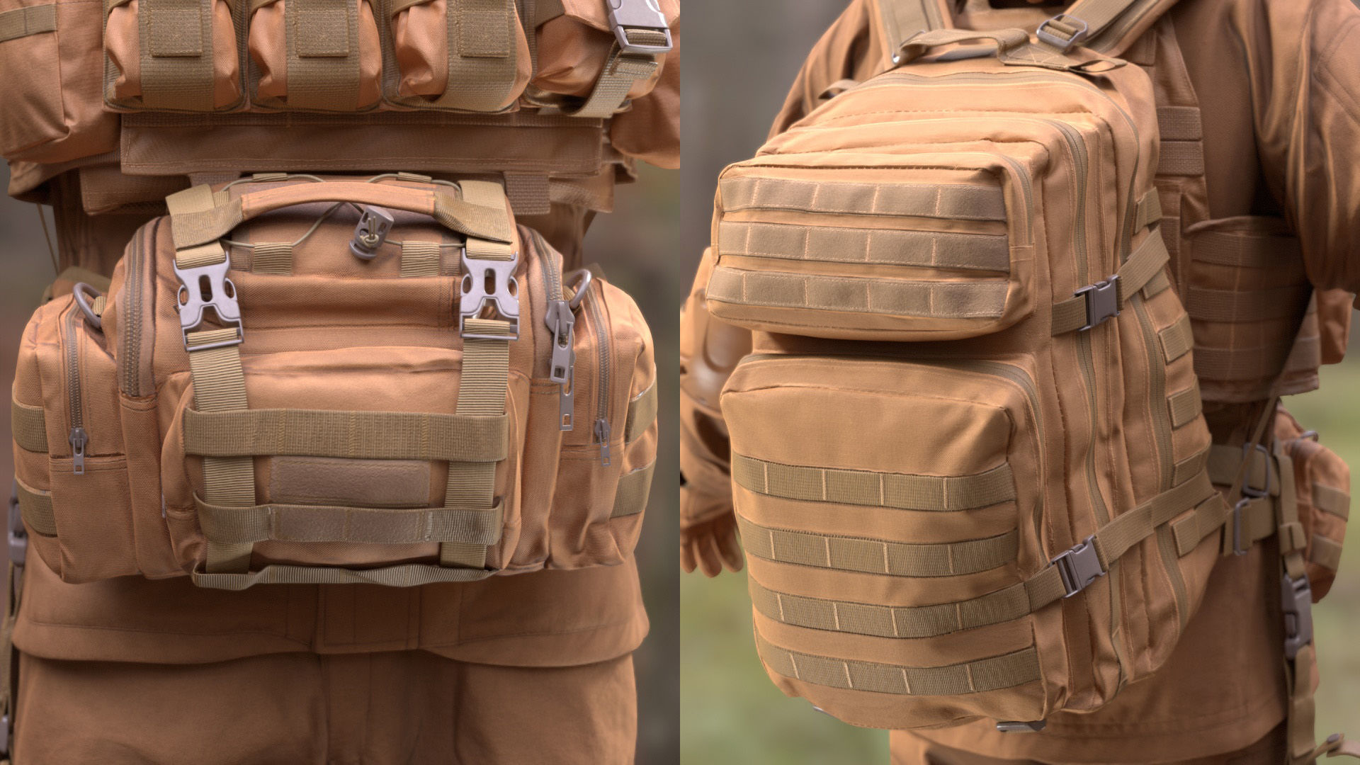 Military Outfit 1 - Male - Female MH - UE5 Skeletons - Rigged Low-poly 3D model_18