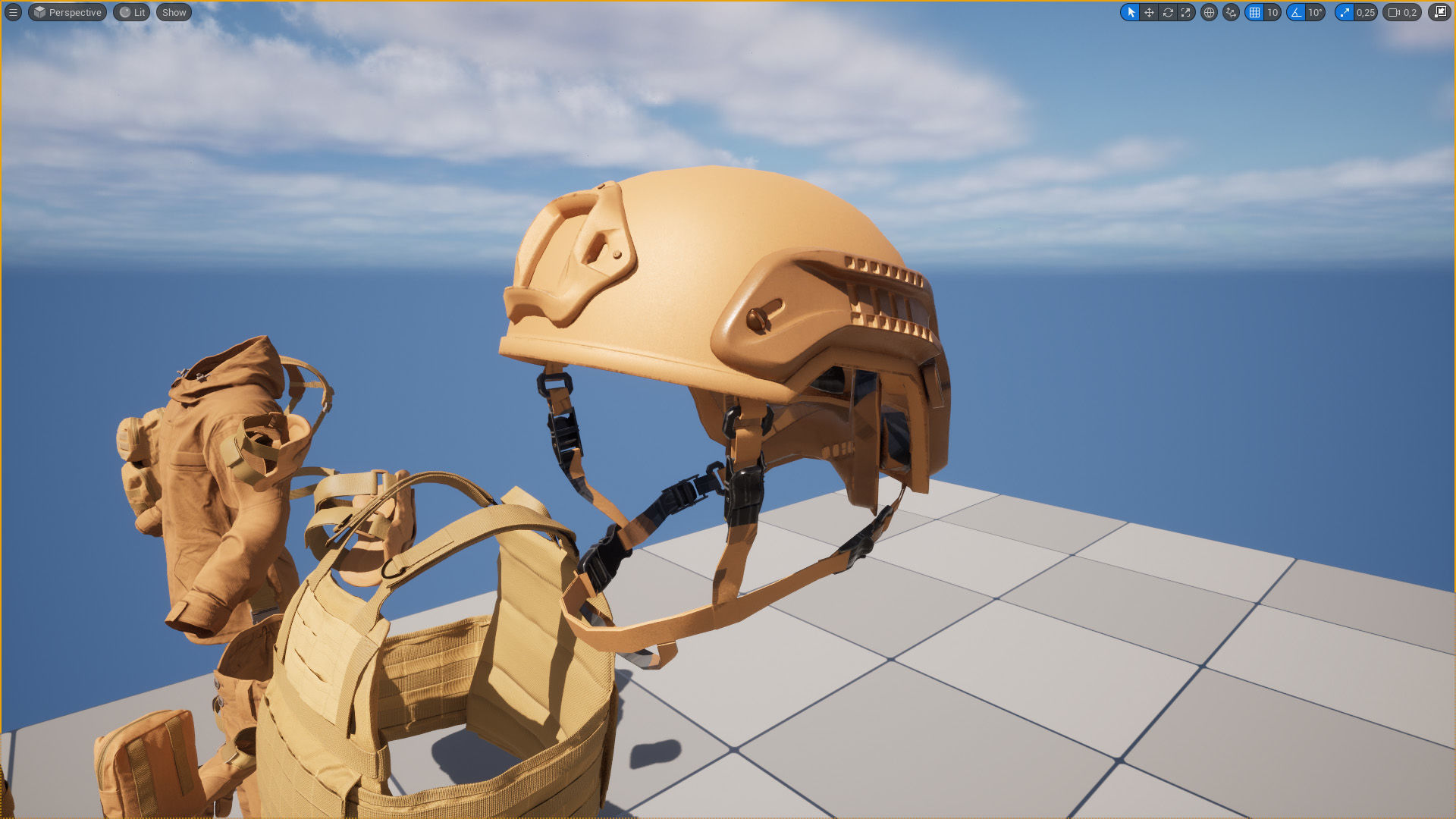 Military Outfit 1 - Male - Female MH - UE5 Skeletons - Rigged Low-poly 3D model_28