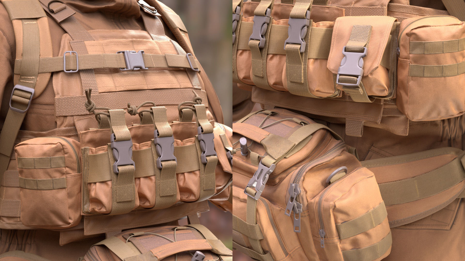 Military Outfit 1 - Male - Female MH - UE5 Skeletons - Rigged Low-poly 3D model_10